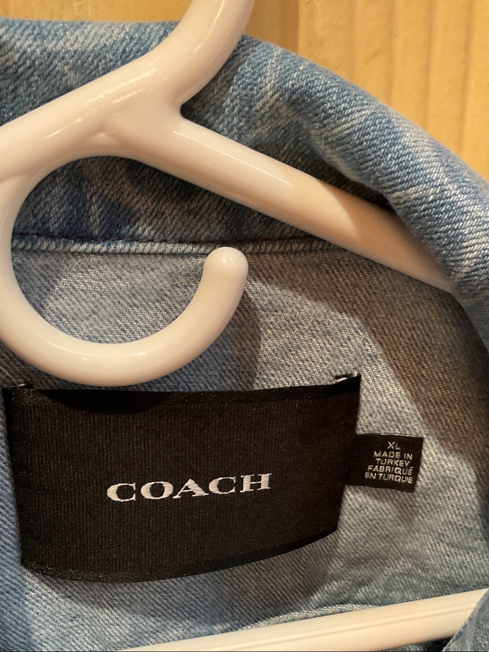 Coach Light Blue Monogram Denim Jacket Women’s XL Excellent Condition - Picture 2 of 9
